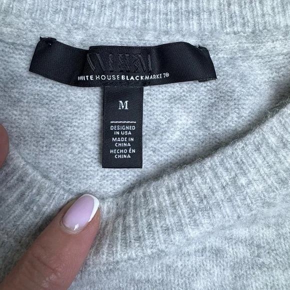 White House Black Market Light Gray Sweater - Picture 3 of 5